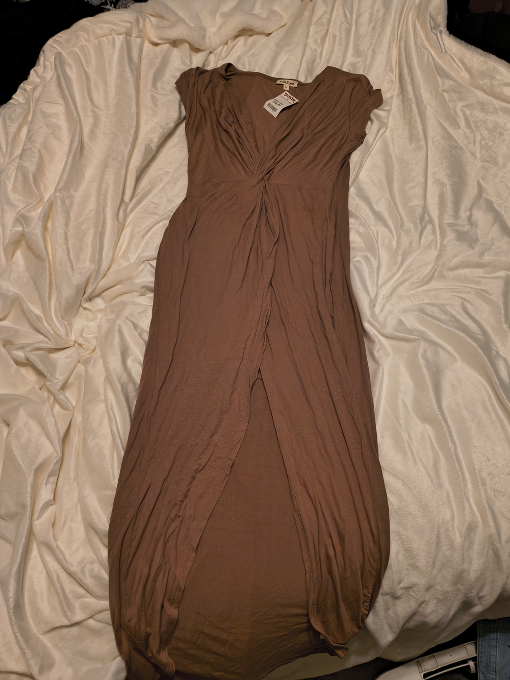 Rolla Coster Brown Twist-Front Maxi Dress